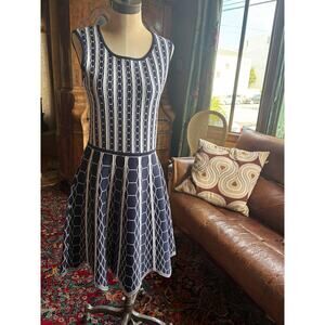 Pink Tartan Nieman Marcus 
Navy White Knit Dress NWT M